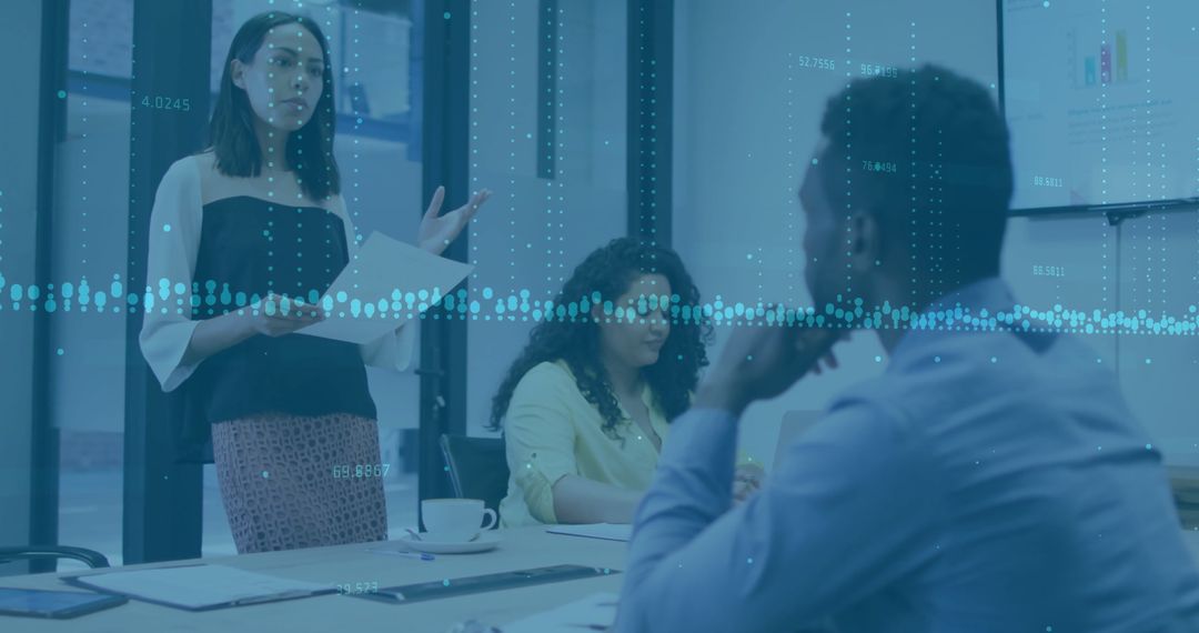 Financial Data Analysis with Multicultural Business Meeting