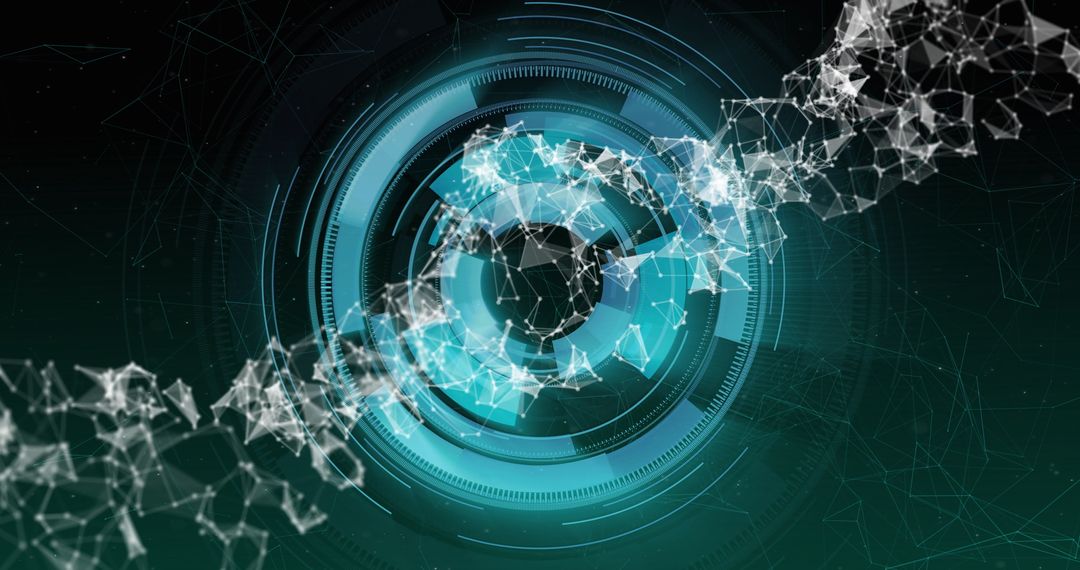 Futuristic Digital Interface with Interconnected Nodes