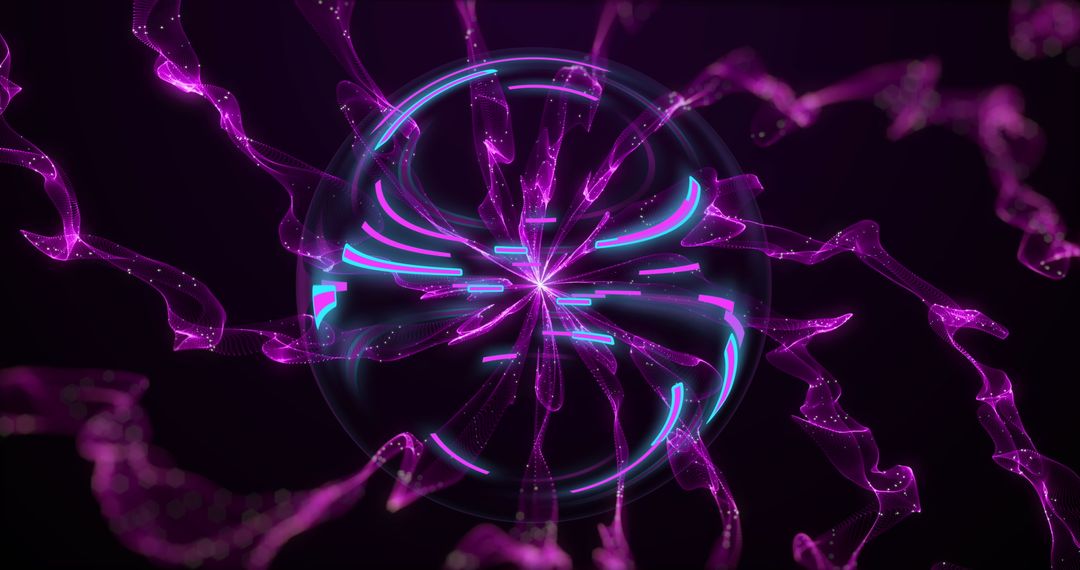 Futuristic Digital Light Trails Circling Globe Concept