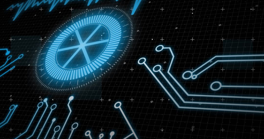 Futuristic Digital Interface With Circuit Design and Scanning Eye