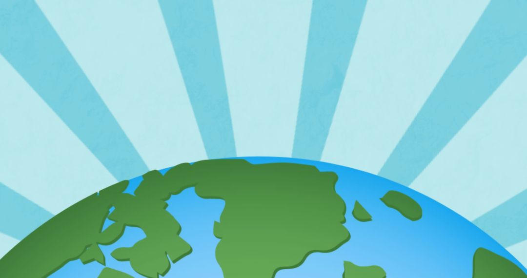 Earth with Sunburst Rays Illustrating Global Awareness