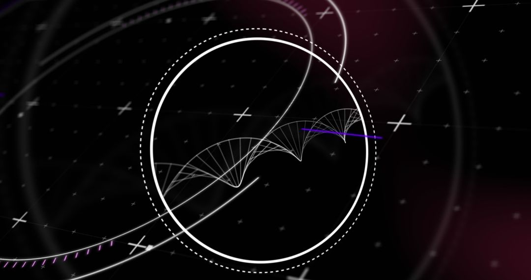 Futuristic DNA Structure with Digital Elements