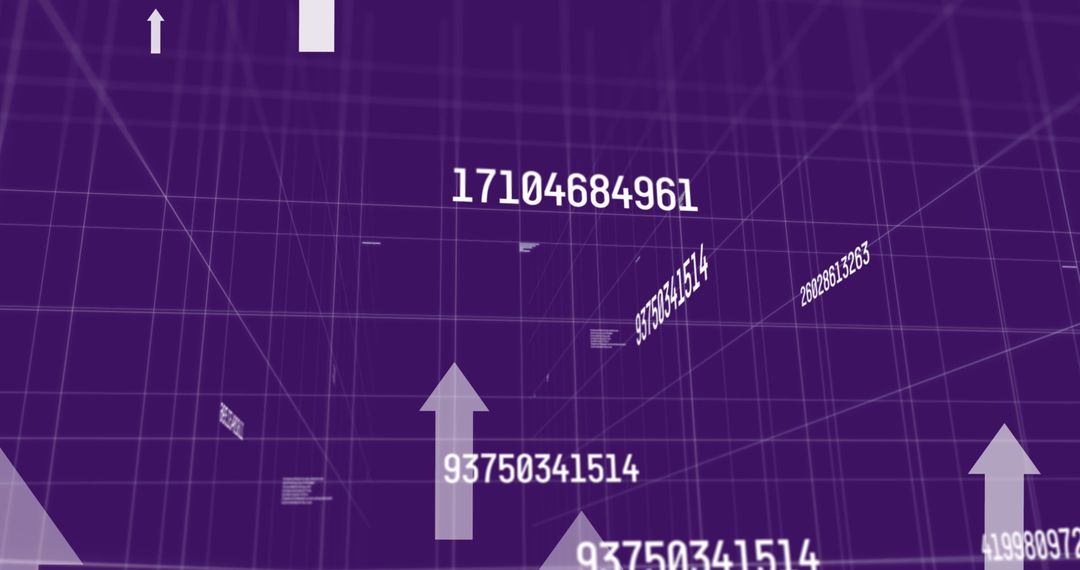 Futuristic Digital Interface with Numbers and Arrows
