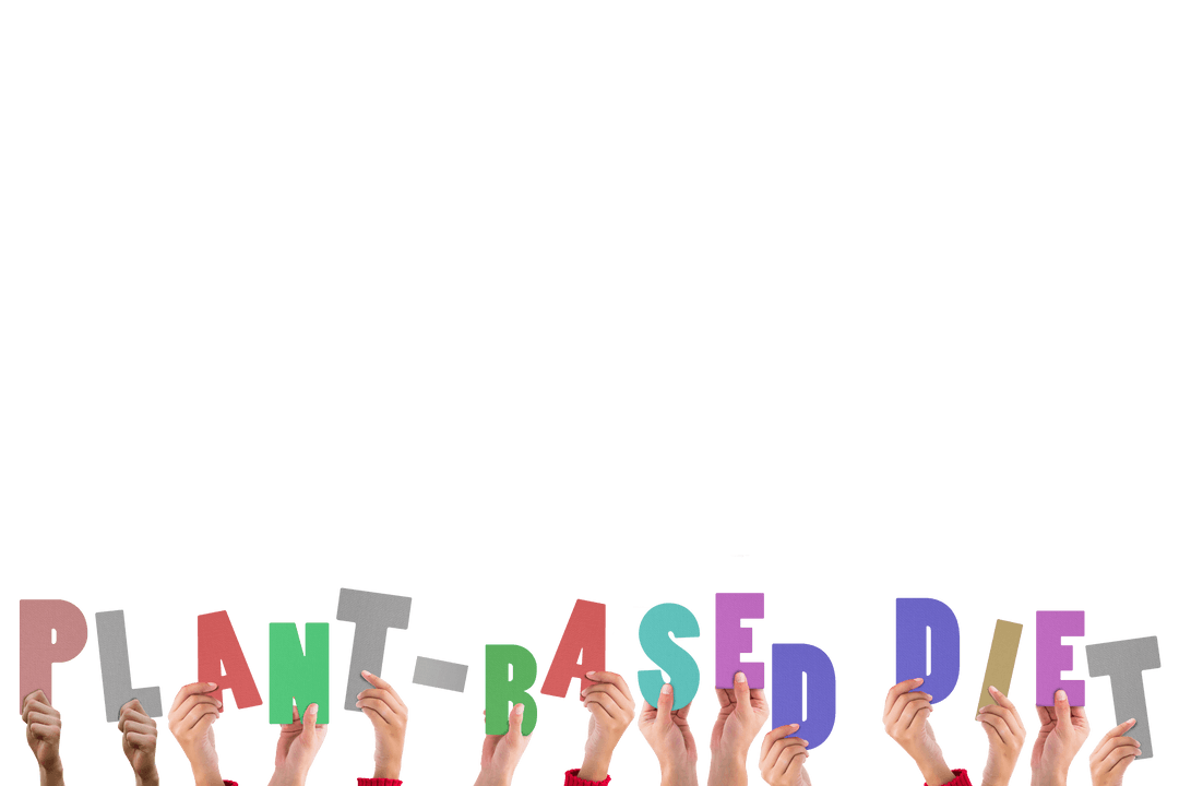 Transparent Enthusiastic Hands Holding Vegan Message