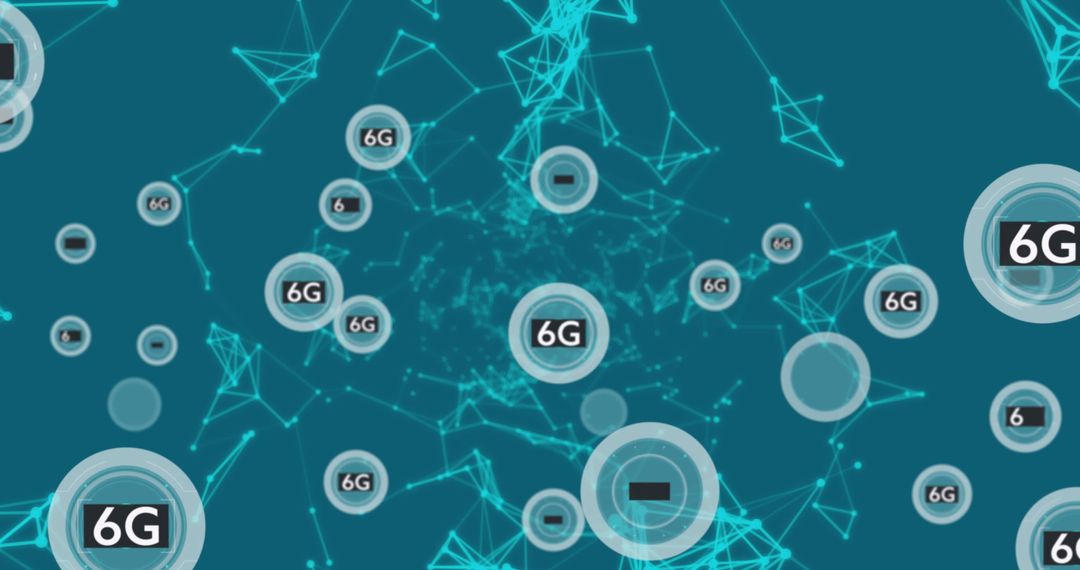 Futuristic 6G Networks Cyber Connection Background