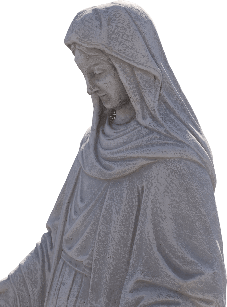 Transparent Stone Sculpture of Virgin Mary Capturing Reverence