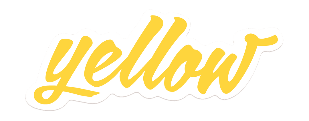 Yellow Cursive Typography Sticker with Transparent Background