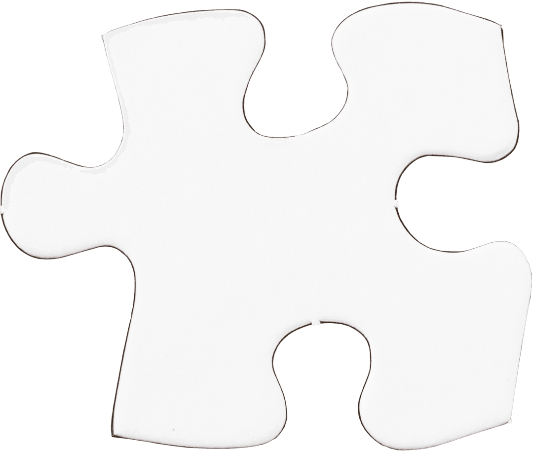 White Puzzle Piece on Transparent Background for Creative Projects