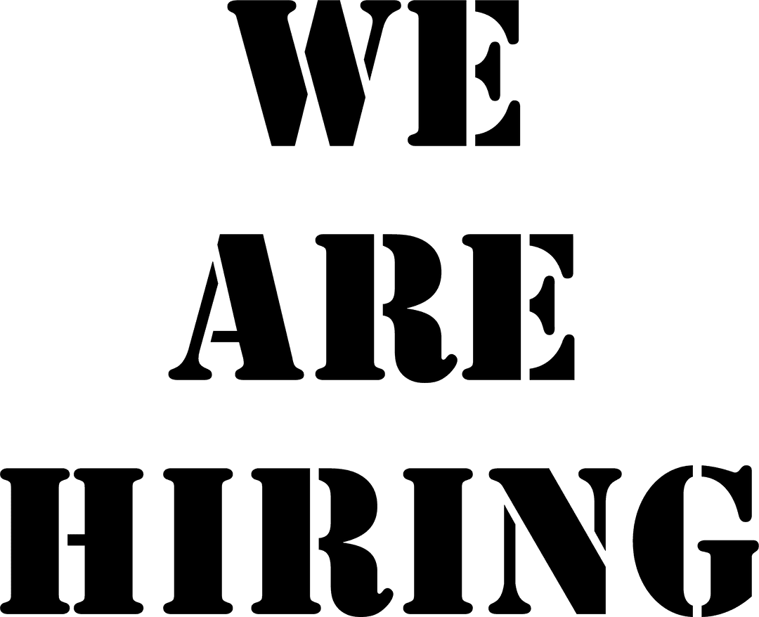 We Are Hiring Text on Transparent Background, Vector Illustration