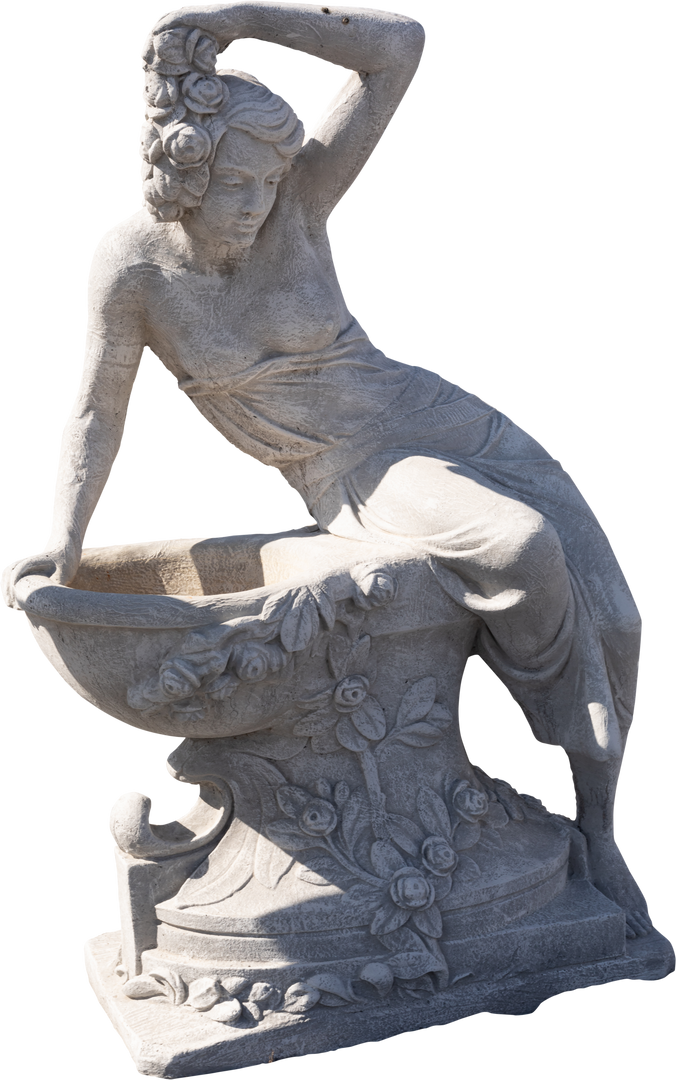 Transparent Background of Weathered Ancient Sculpture of Woman on Decorative Fountain - Download Free Stock Images Pikwizard.com