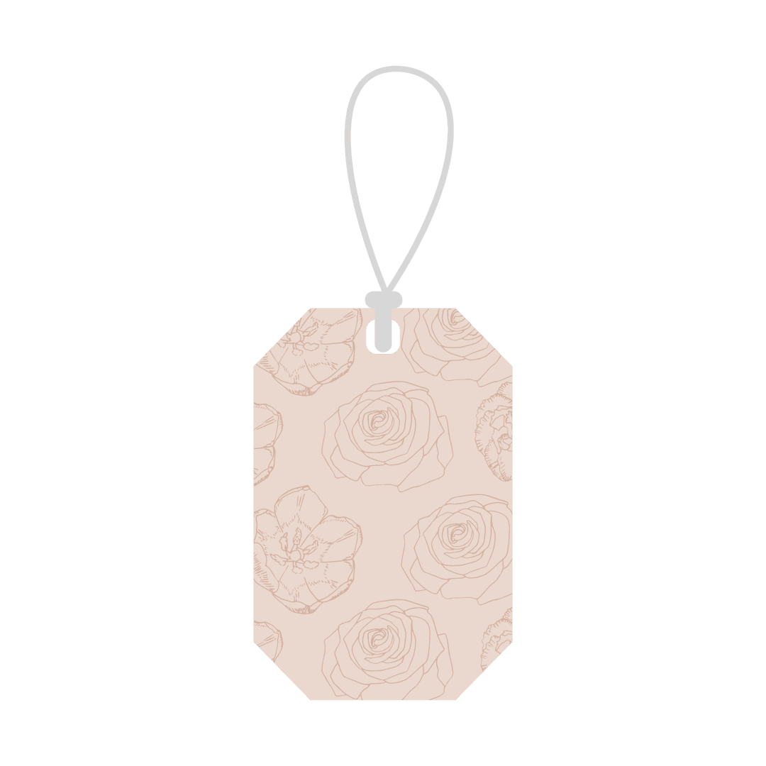 Transparent Label with Floral Rose Pattern Vector