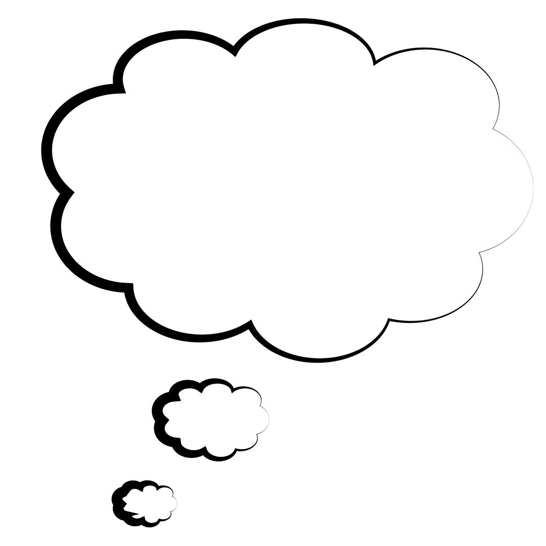 Simple Thought Bubble on Transparent Background