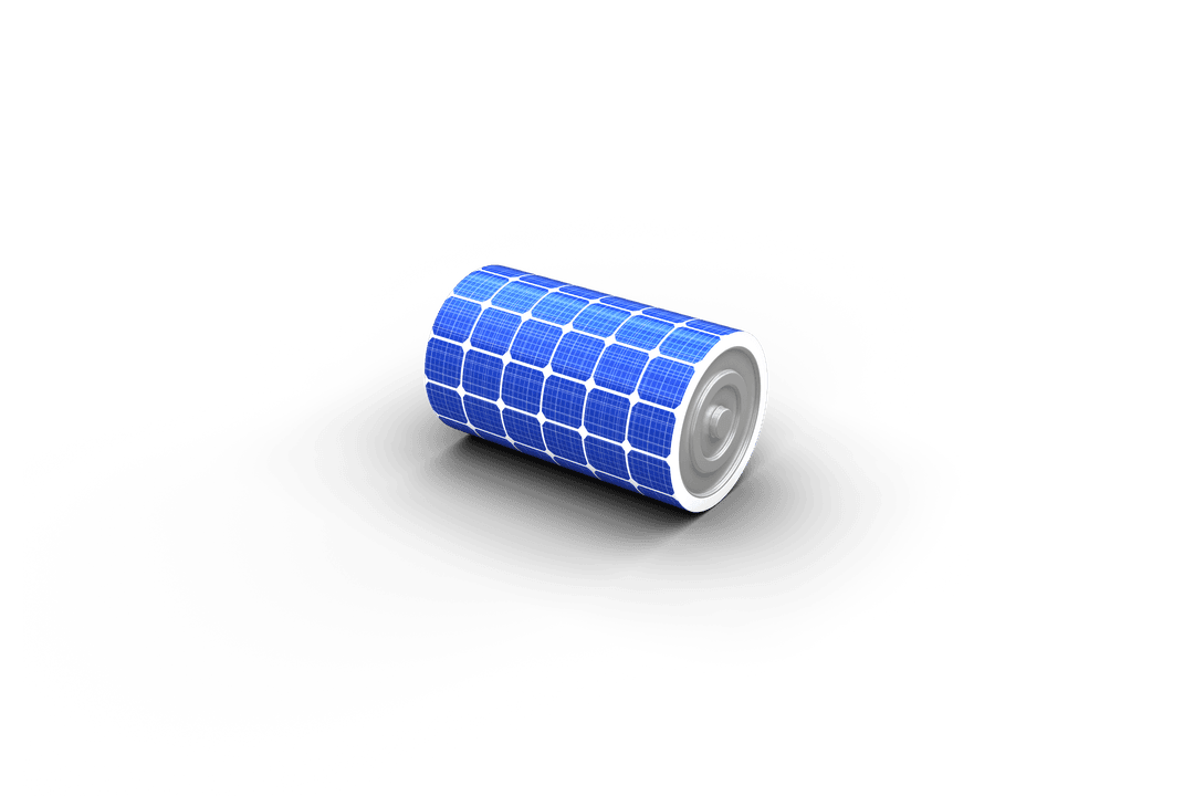 High Angle Transparent 3D Solar Battery Isolated