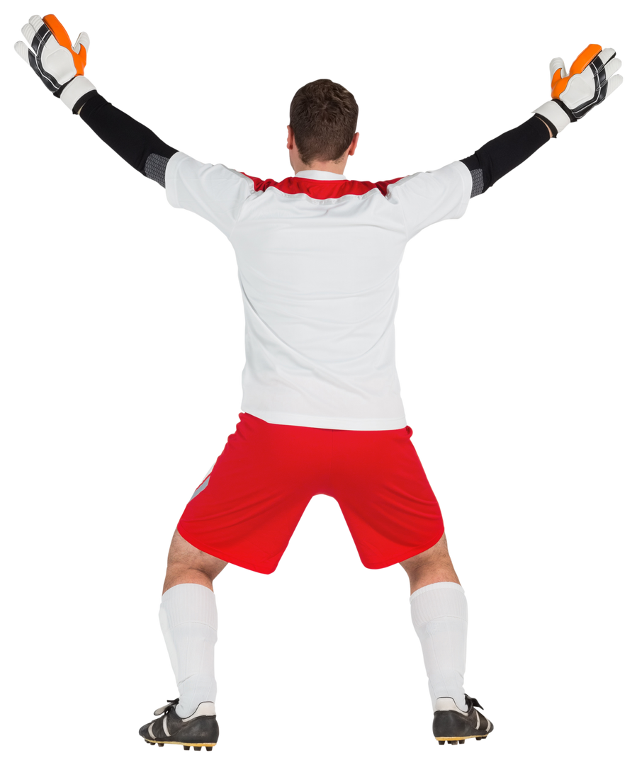 Transparent Back View of Goalkeeper in Victory Pose - Download Free Stock Images Pikwizard.com