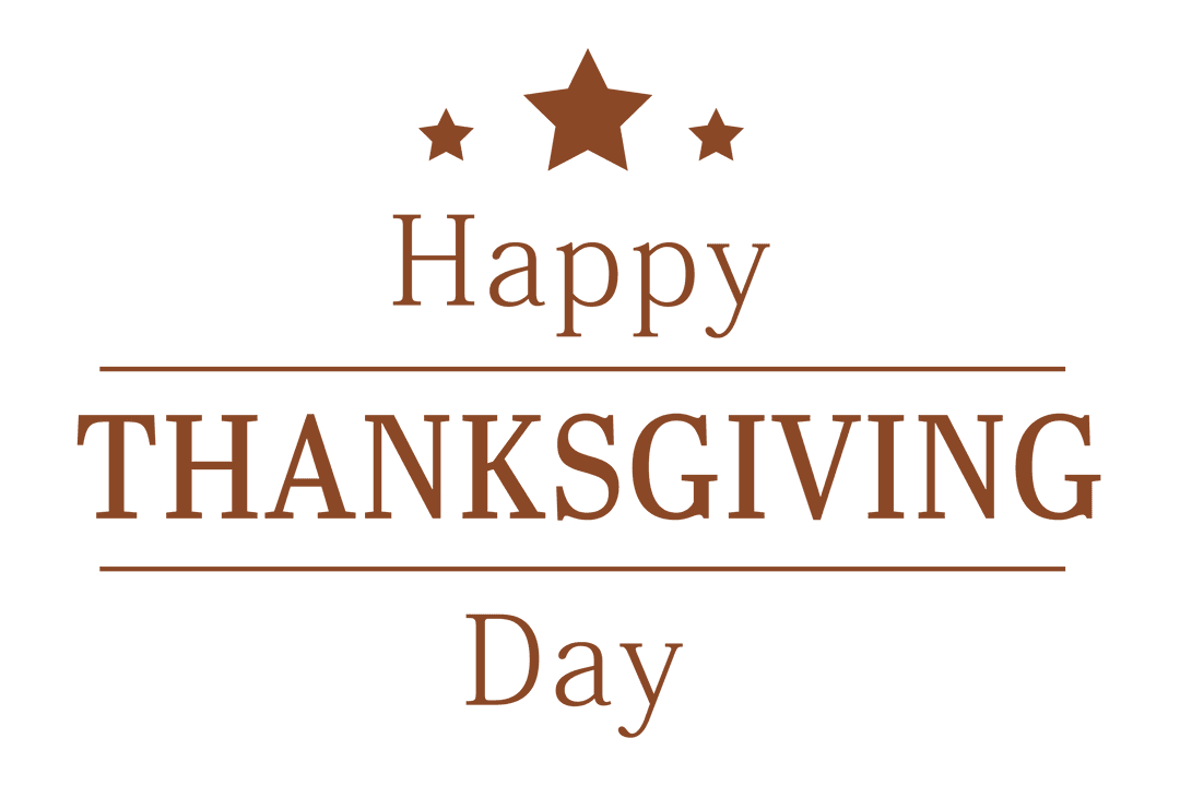 Transparent Thanksgiving Day Message with Stars and Horizontal Lines