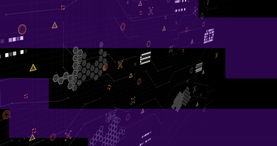 Futuristic Digital Interface with Geometric Data Elements