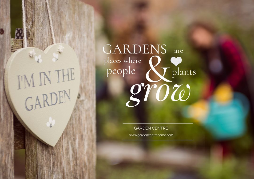 Heartwarming Garden Sign with Gardener in Background