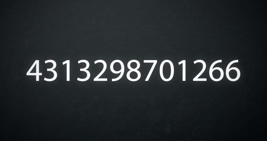 Digital Number Display on Grey Background