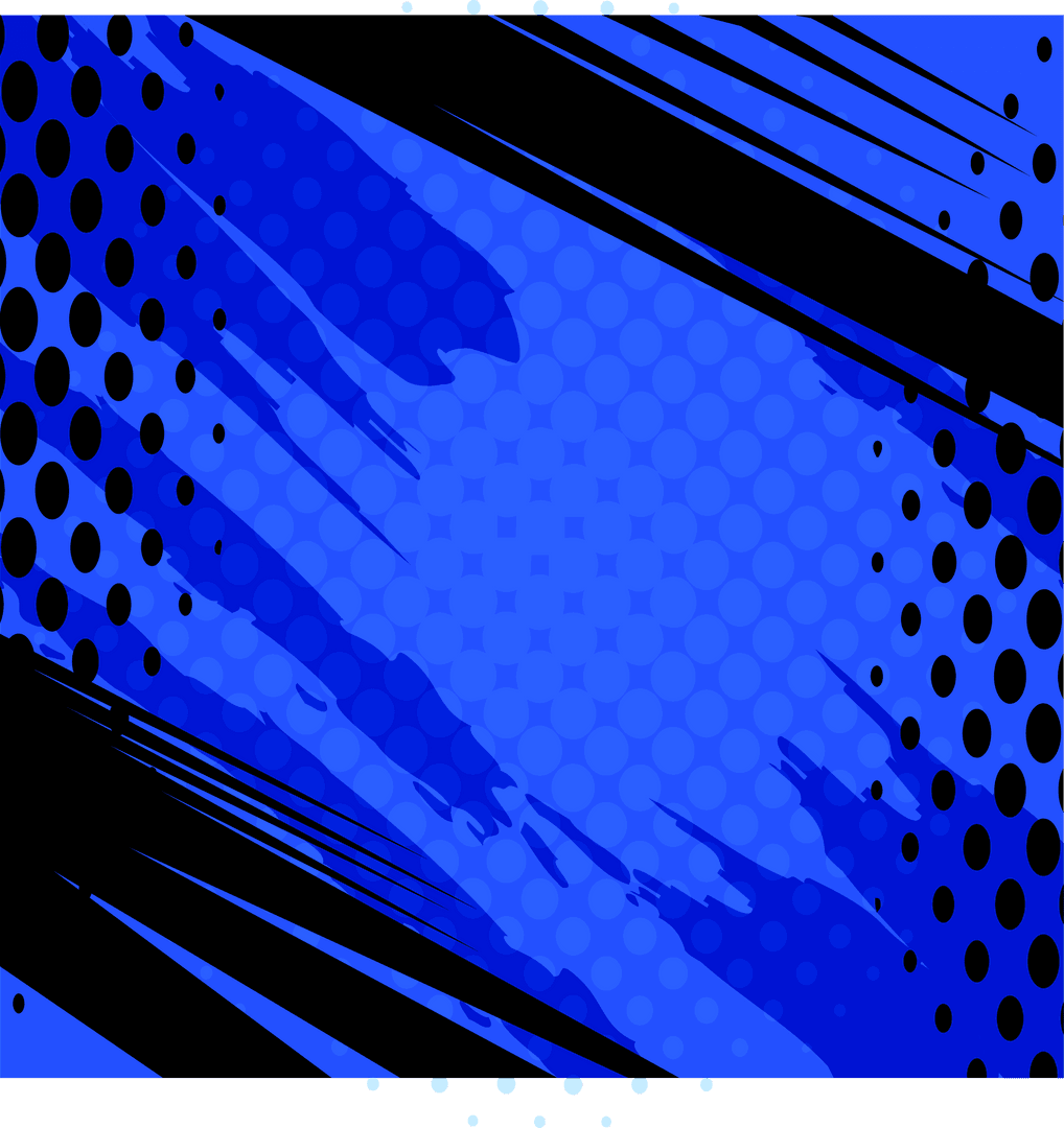 Abstract Blue Shapes with Copy Space on Transparent Background