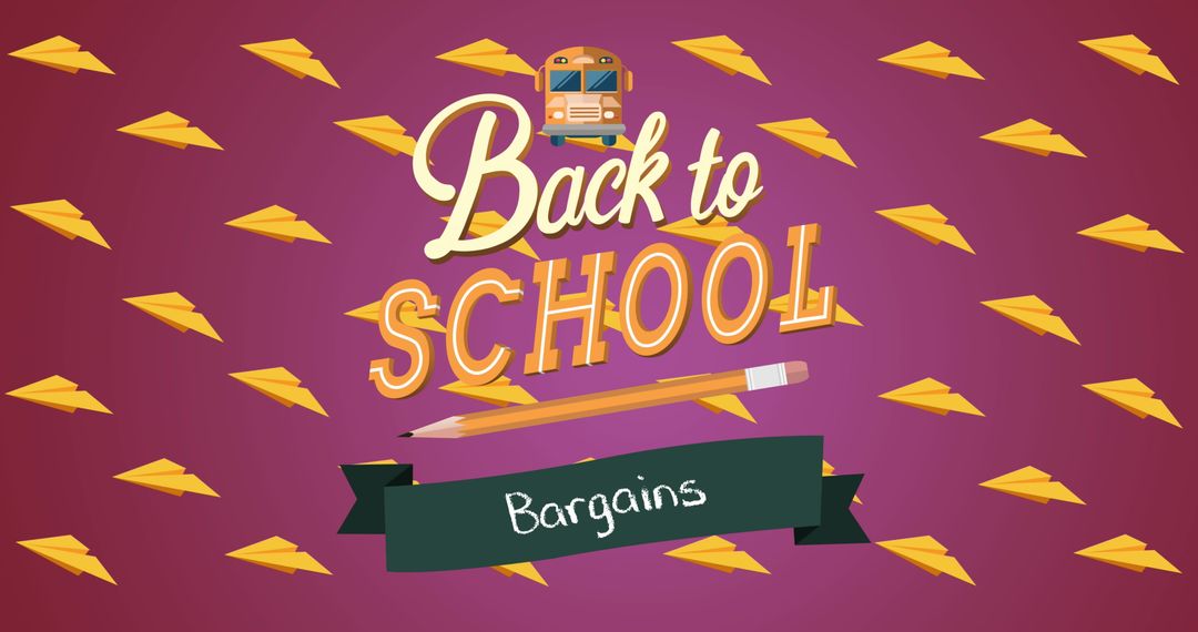 Back to School Promotion with Pencil and Bus