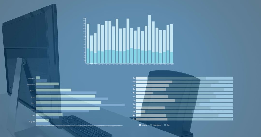 Digital Chart Projection on Office Desk