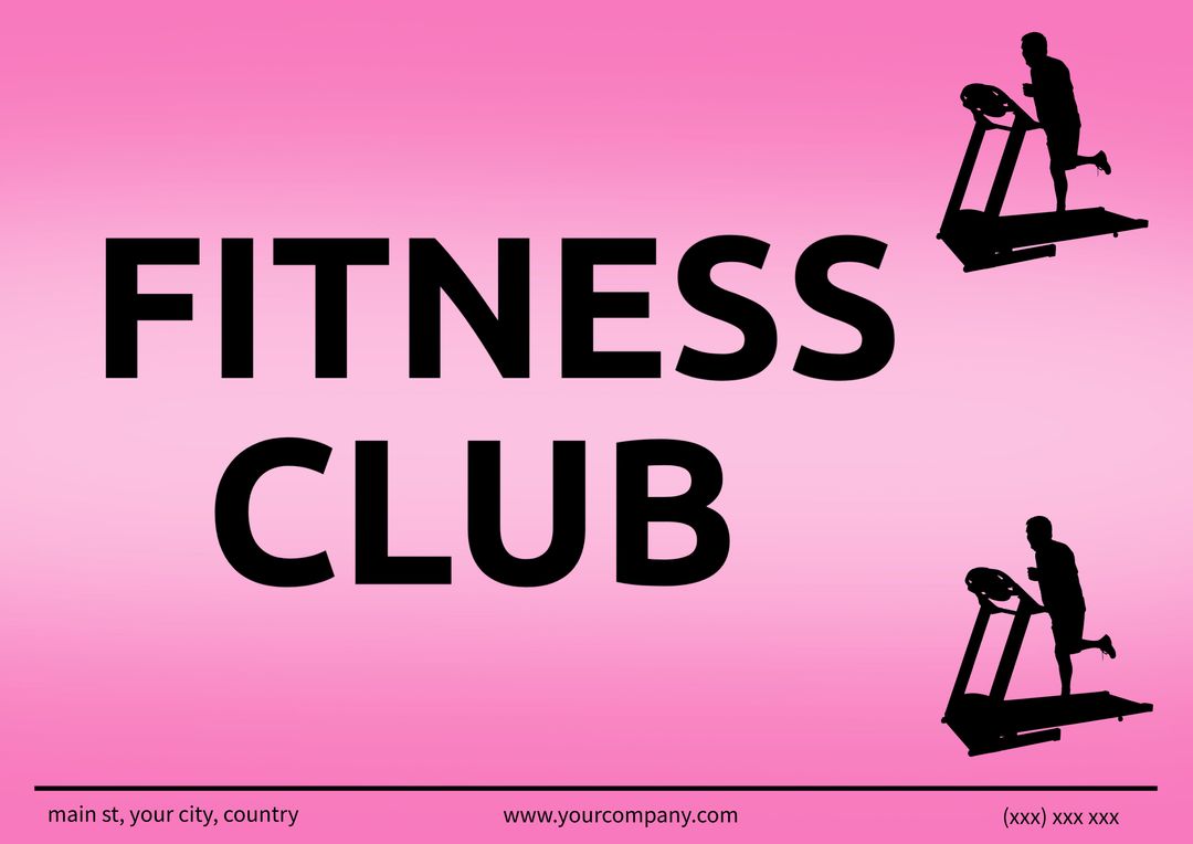 Energetic Gym Advertisement with Treadmill Silhouette