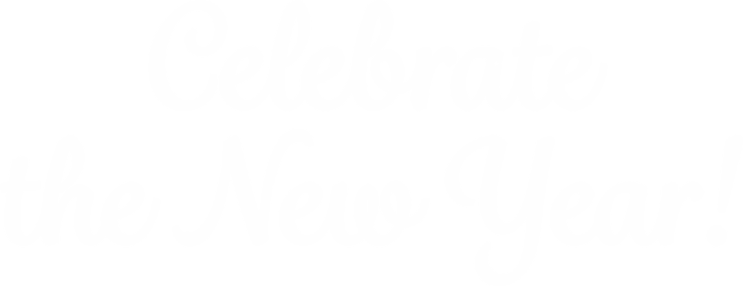 Celebrate New Year Text with Transparent Background