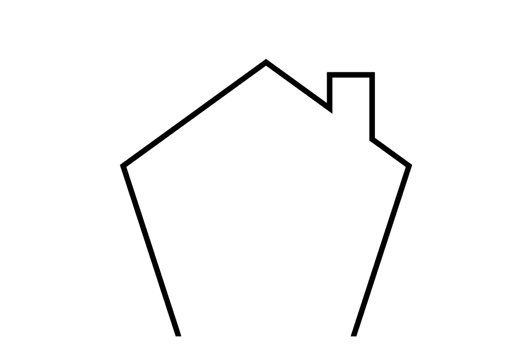 Transparent House Contour on White Background