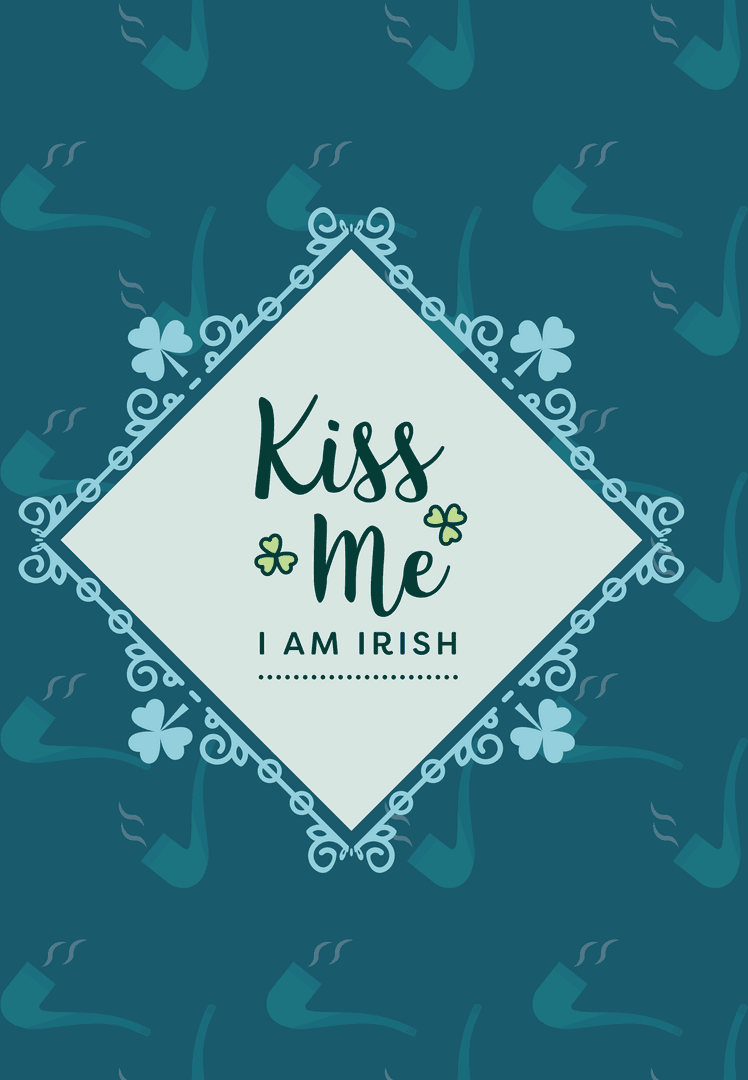 St. Patrick's Day Kiss Me Quote With Shamrocks