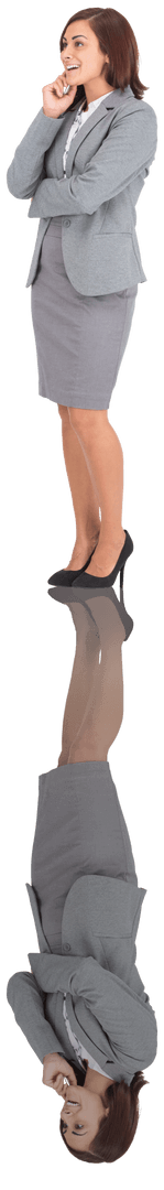 Confident Businesswoman on Transparent Background Reflective