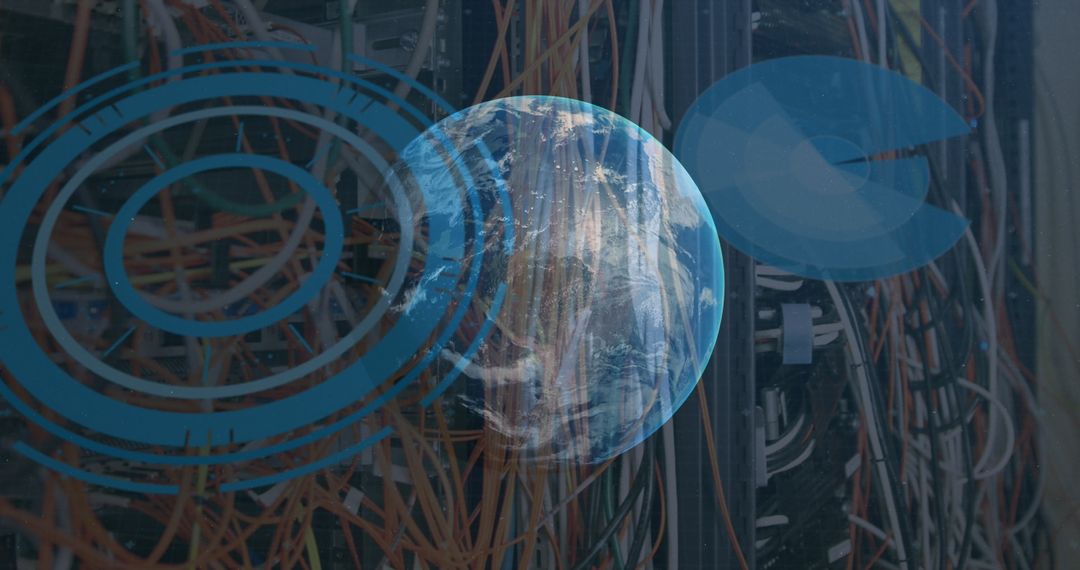 Global Communication Concept with Earth and Network Cables