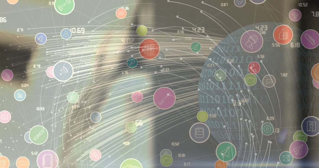 Digital Globe Interface with Technology Icons