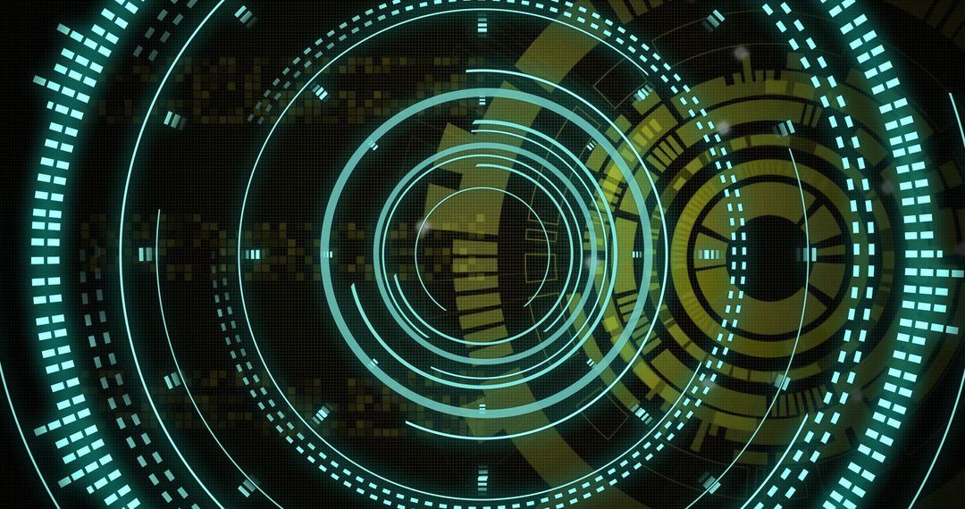 Futuristic Digital Interface with Moving Virtual Scanning System