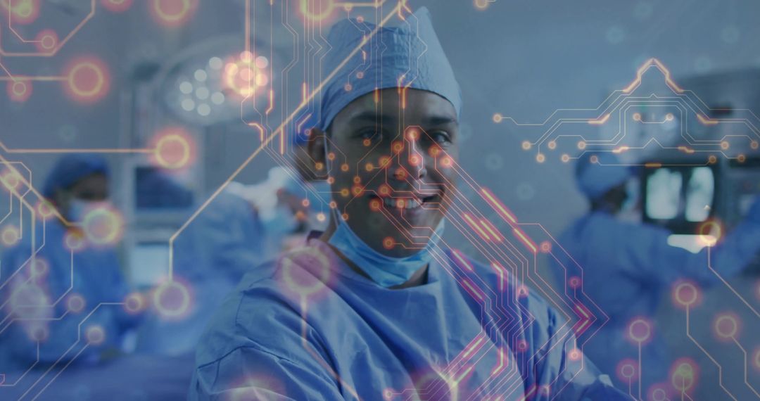 Surgeon Using Advanced Technology in Operating Room