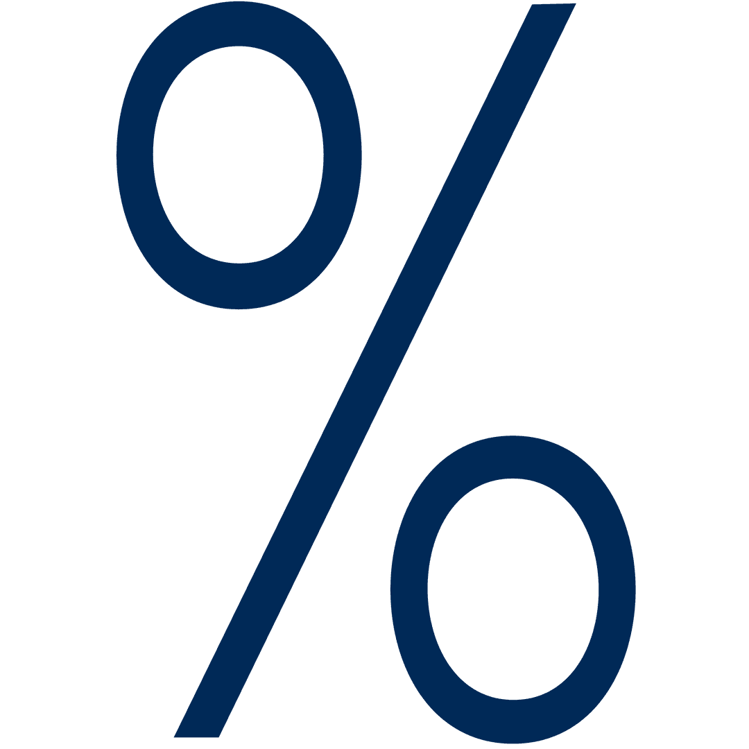 Digital Percent Symbol PNG on Transparent Background