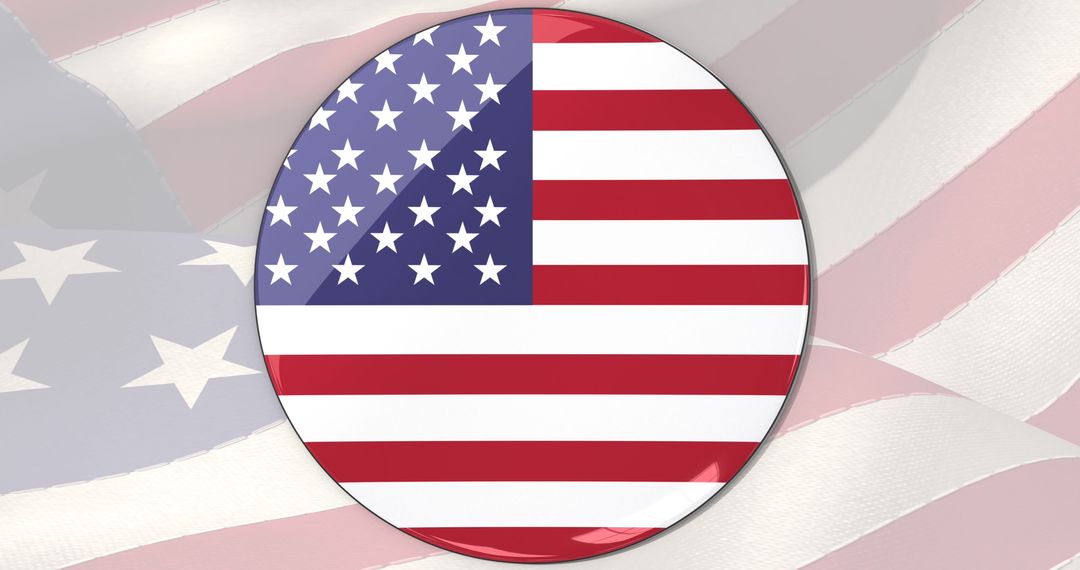 Rotating Circular American Flag Emblem