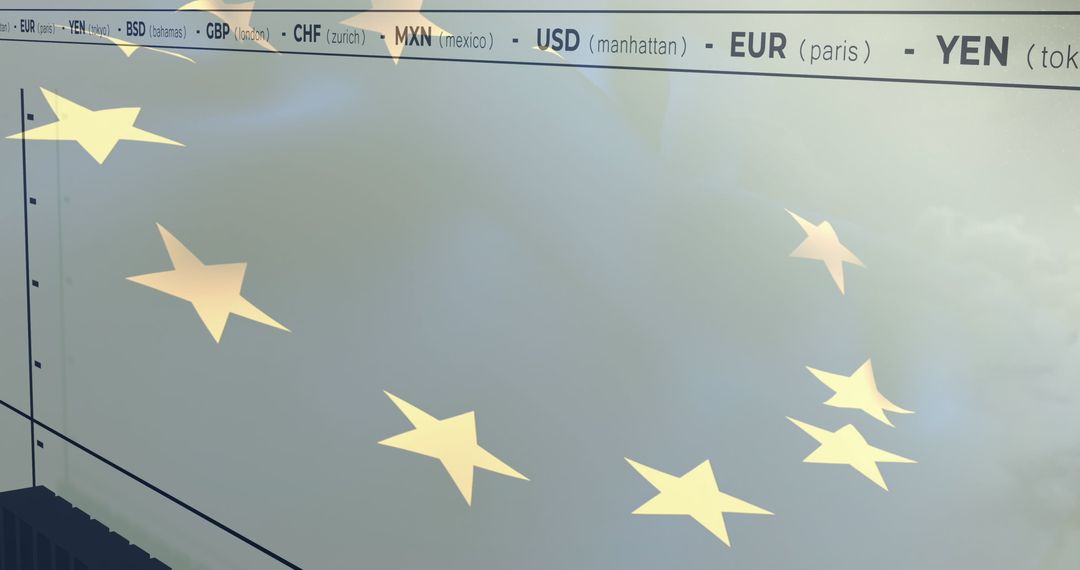 Global Currency Exchange with EU Flag Overlay