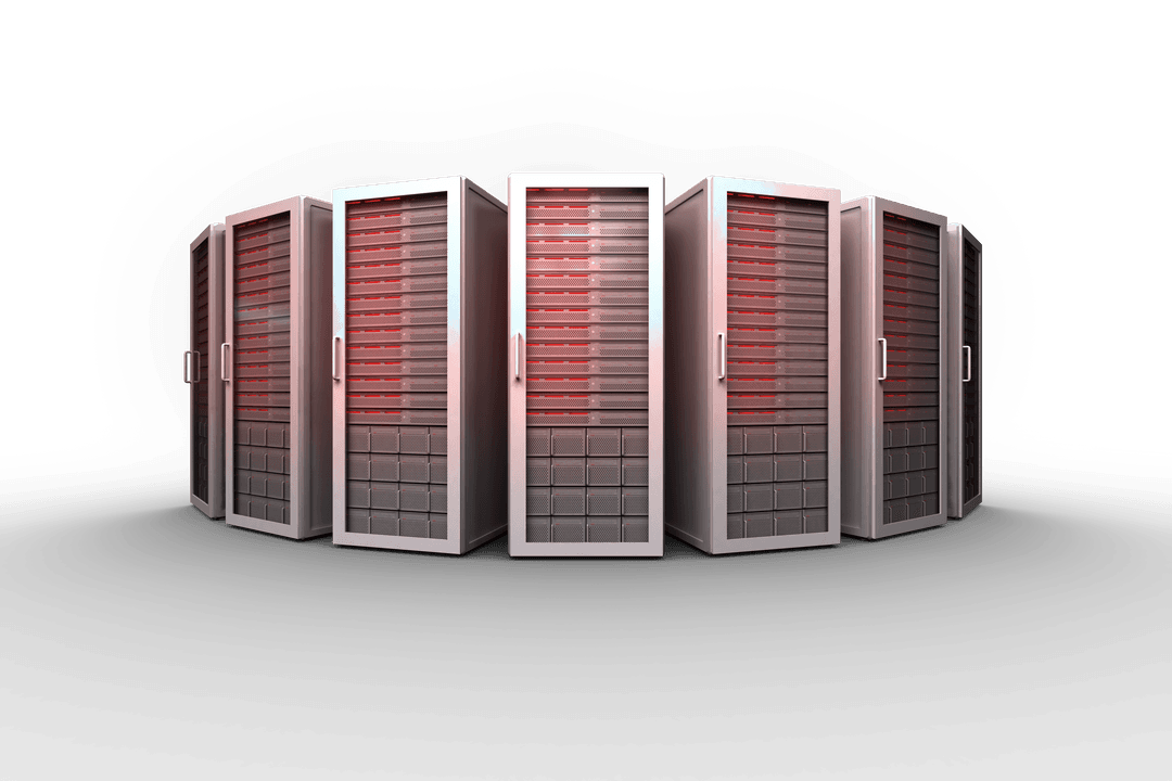 Transparent Digital Illustration of Computer Servers in Array - Download Free Stock Images Pikwizard.com