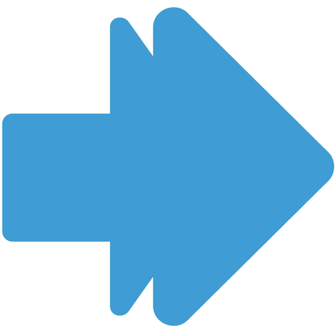 Blue Arrow Vector Direction Symbol on Transparent Background