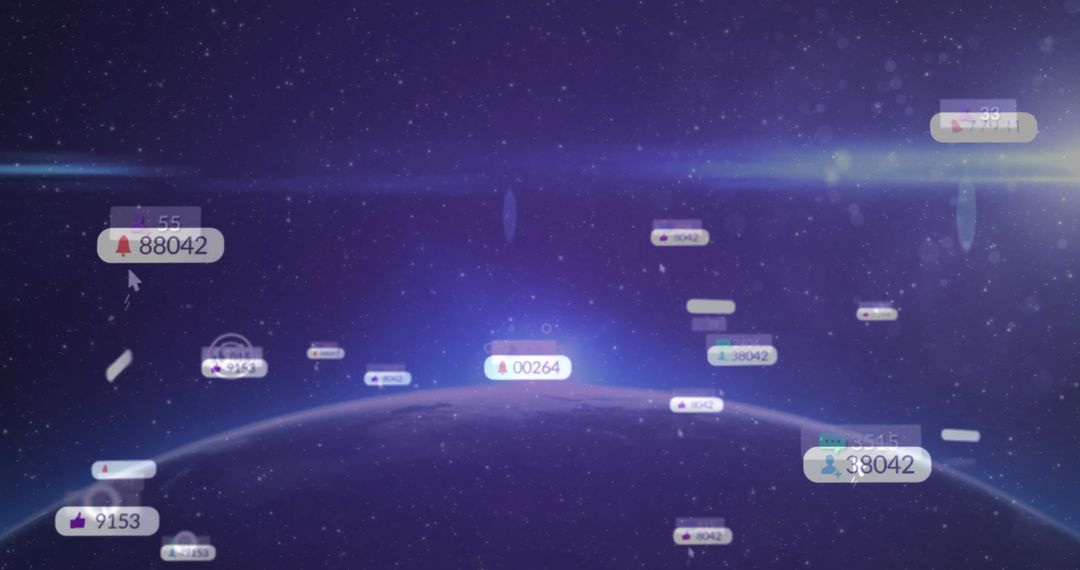 Social Media Metrics Over Global Digital Network in Space