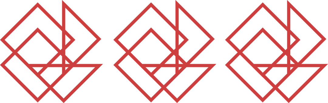 Red Geometric Shapes on Transparent Background