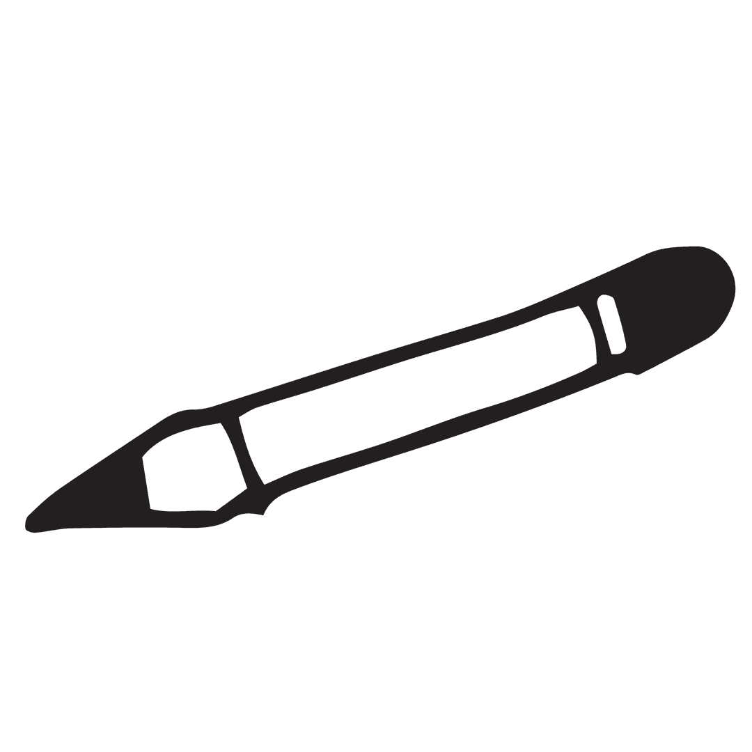 Bold Black Abstract Design on Transparent Background