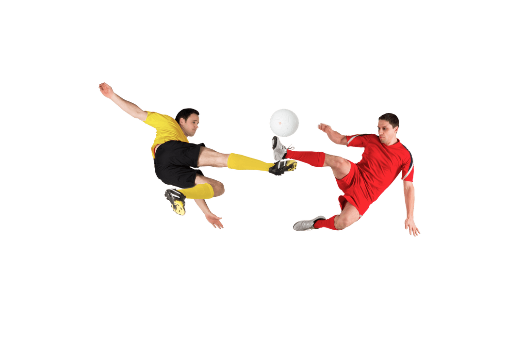 Dynamic Football Tackle with Transparent Background
