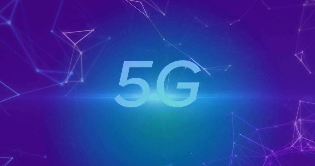 5G Network Connectivity on Digital Abstract Background