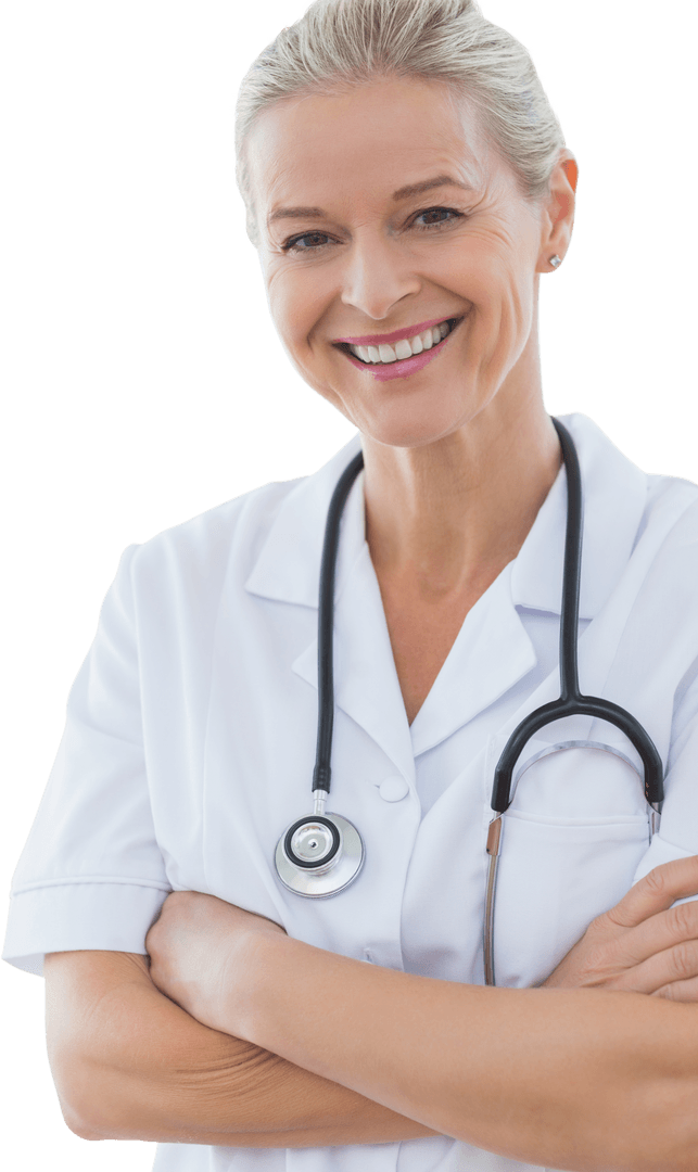 Smiling Healthcare Professional with Stethoscope Transparent Background