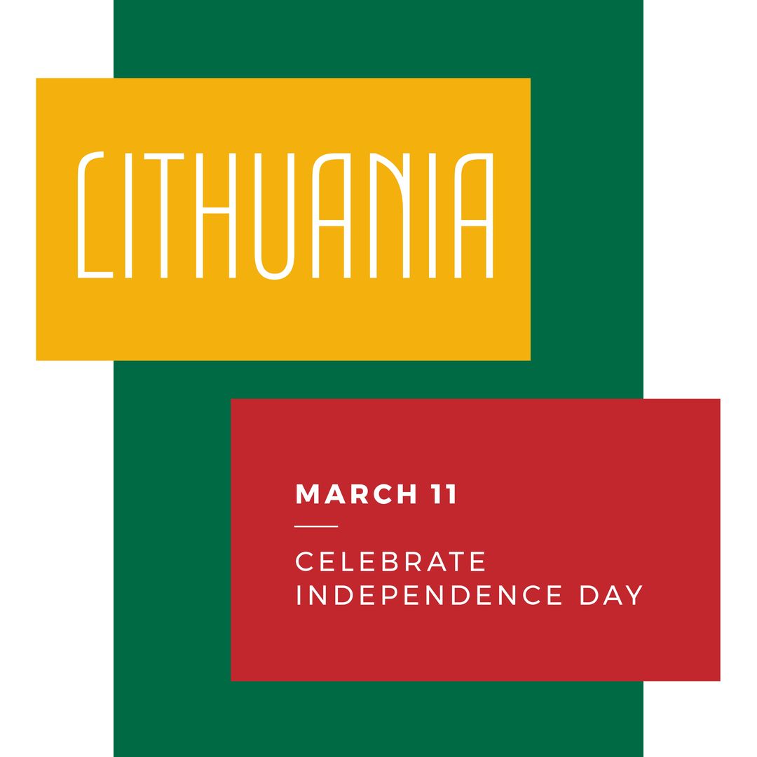 Lithuania Independence Day Celebration Poster with Text on Colored Background - Download Free Stock Templates Pikwizard.com