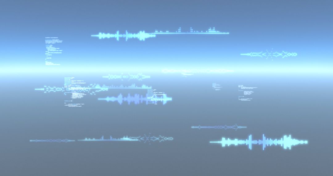 Dynamic Data Interface Visualization on Glowing Blue Background