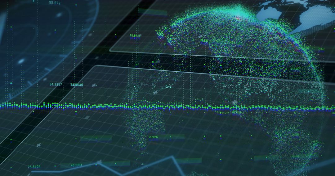 Futuristic Point-Cloud Globe in Digital Data Interface