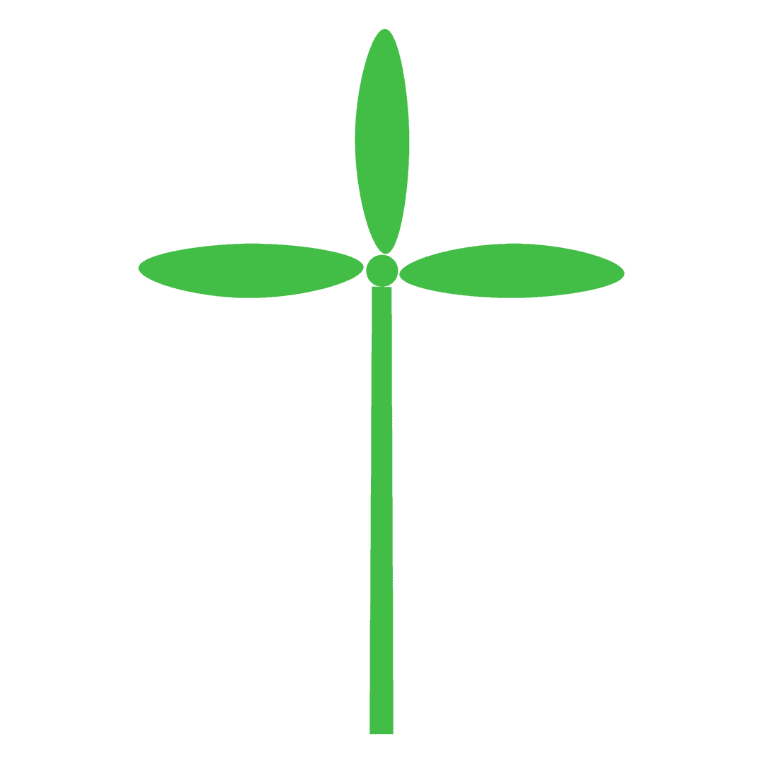 Transparent Green Windmill, Wind Energy Symbol Vector