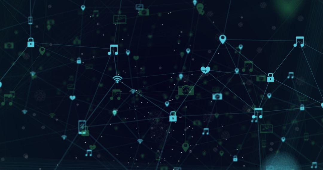 Abstract Network Connections with Digital Icons